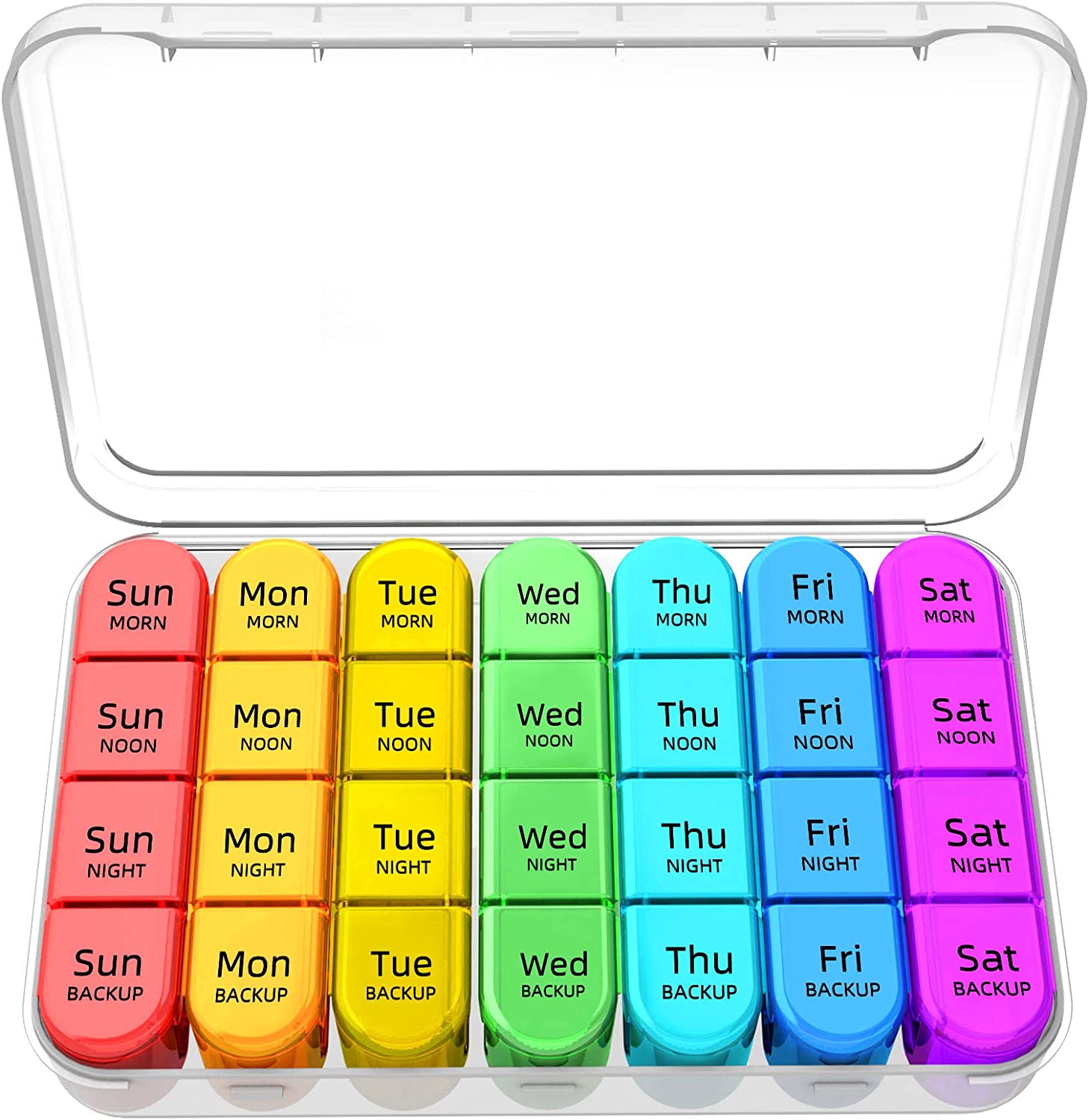 Weekly Pill Box, Plastic Medication Box, 28 Compartments Pill