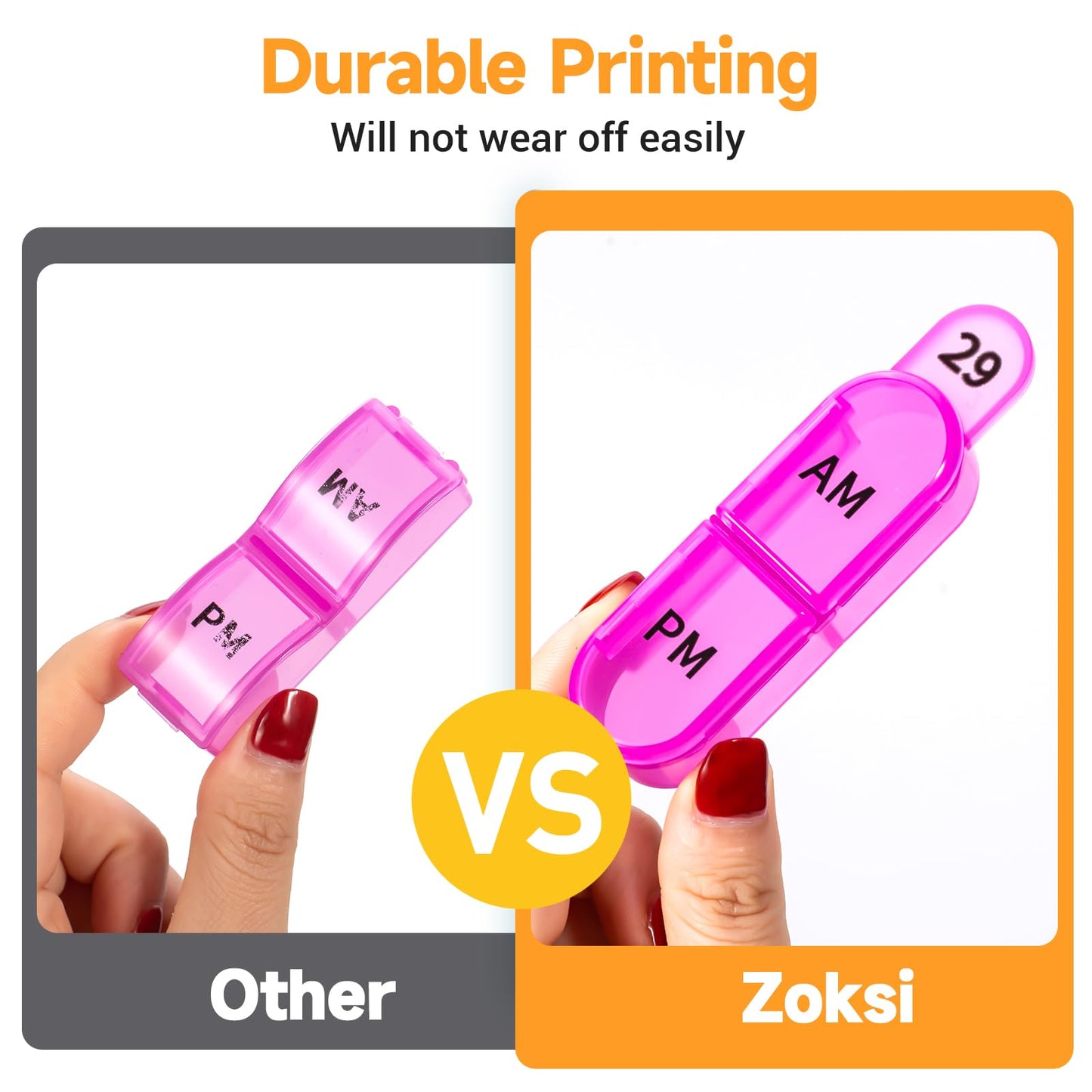 Zoksi Monthly Pill Organizer 2 Times a Day, 30 Day Pill Box Organizer Am Pm, Daily Pill Case with 32 Large Compartments for Each Day, Portable Travel Pill Container for Vitamins and Medicine
