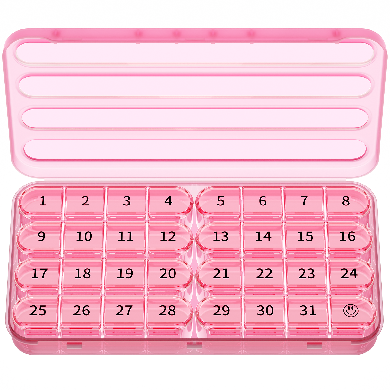 Zoksi Monthly Pill Organizer 1 Time a Day, 30 Day Pill Box Organizer Once a Day, One Month Large Pill Case for Travel, 31 Day Daily Medcine Container for Vitamins, Supplement & Medication