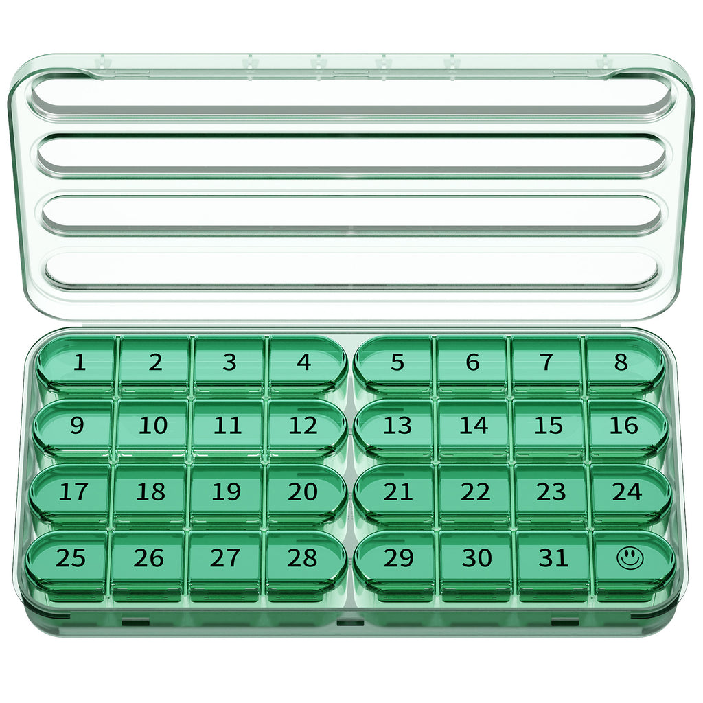 Zoksi Monthly Pill Organizer 1 Time a Day, 30 Day Pill Box Organizer Once a Day, One Month Large Pill Case for Travel, 31 Day Daily Medcine Container for Vitamins, Supplement & Medication