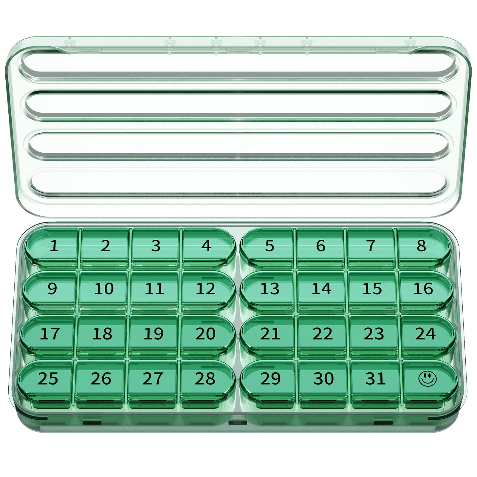 Zoksi Monthly Pill Organizer 1 Time a Day, 30 Day Pill Box Organizer Once a Day, One Month Large Pill Case for Travel, 31 Day Daily Medcine Container for Vitamins, Supplement & Medication