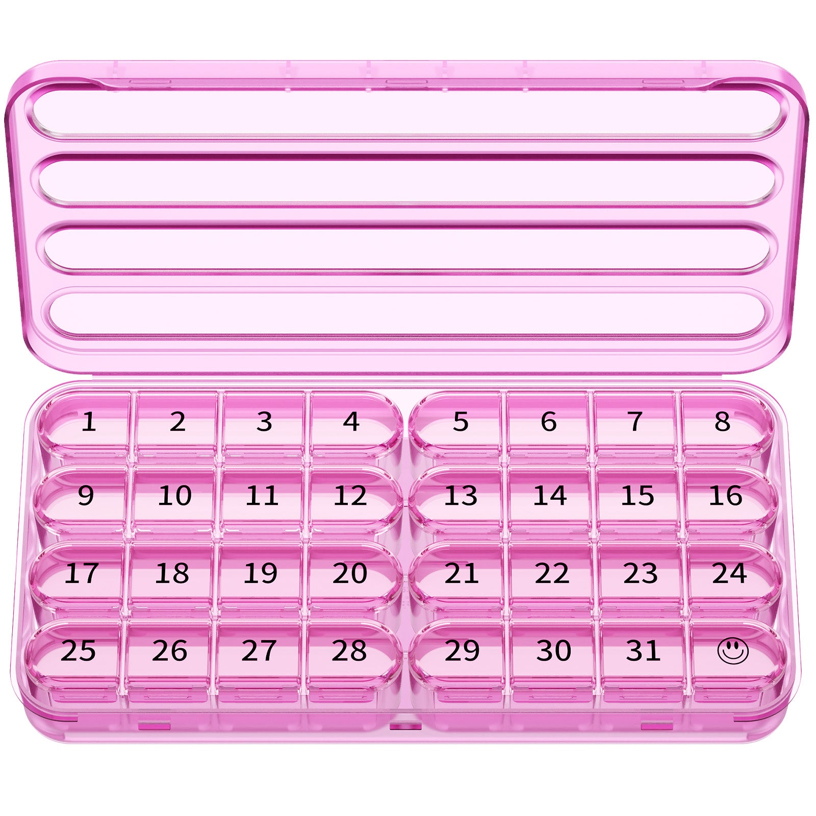 Zoksi Monthly Pill Organizer 1 Time a Day, 30 Day Pill Box Organizer Once a Day, One Month Large Pill Case for Travel, 31 Day Daily Medcine Container for Vitamins, Supplement & Medication