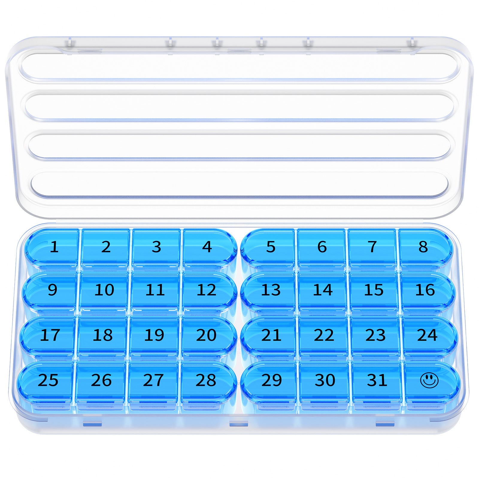 Zoksi Monthly Pill Organizer 1 Time a Day, 30 Day Pill Box Organizer Once a Day, One Month Large Pill Case for Travel, 31 Day Daily Medcine Container for Vitamins, Supplement & Medication