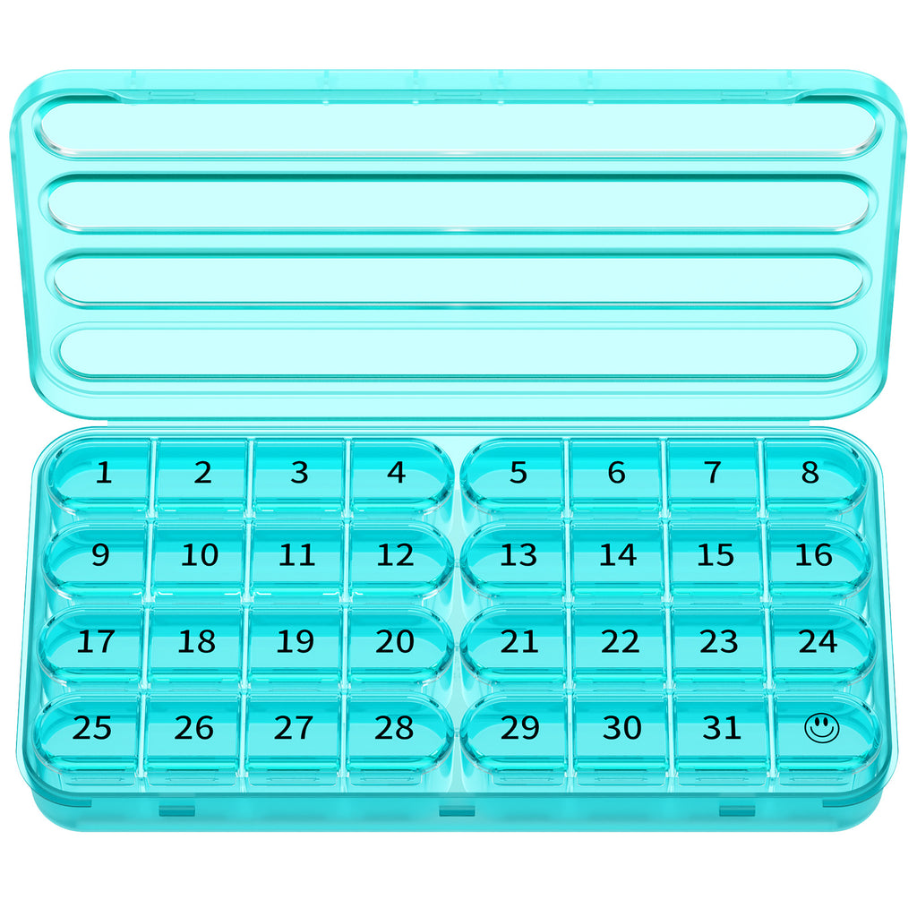 Zoksi Monthly Pill Organizer 1 Time a Day, 30 Day Pill Box Organizer Once a Day, One Month Large Pill Case for Travel, 31 Day Daily Medcine Container for Vitamins, Supplement & Medication