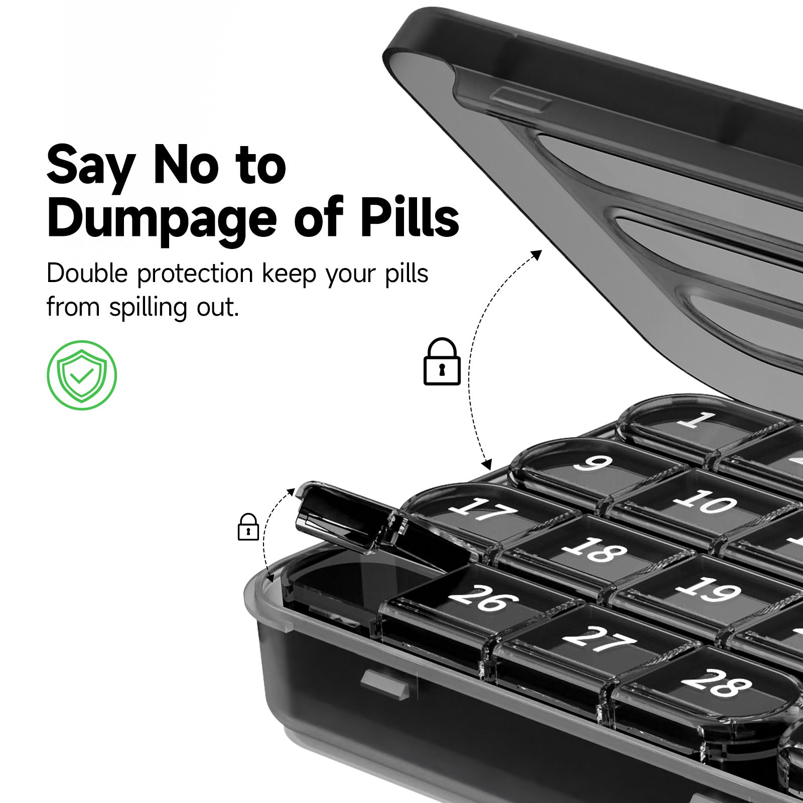 Zoksi Monthly Pill Organizer 1 Time a Day, 30 Day Pill Box Organizer Once a Day, One Month Large Pill Case for Travel, 31 Day Daily Medcine Container for Vitamins, Supplement & Medication