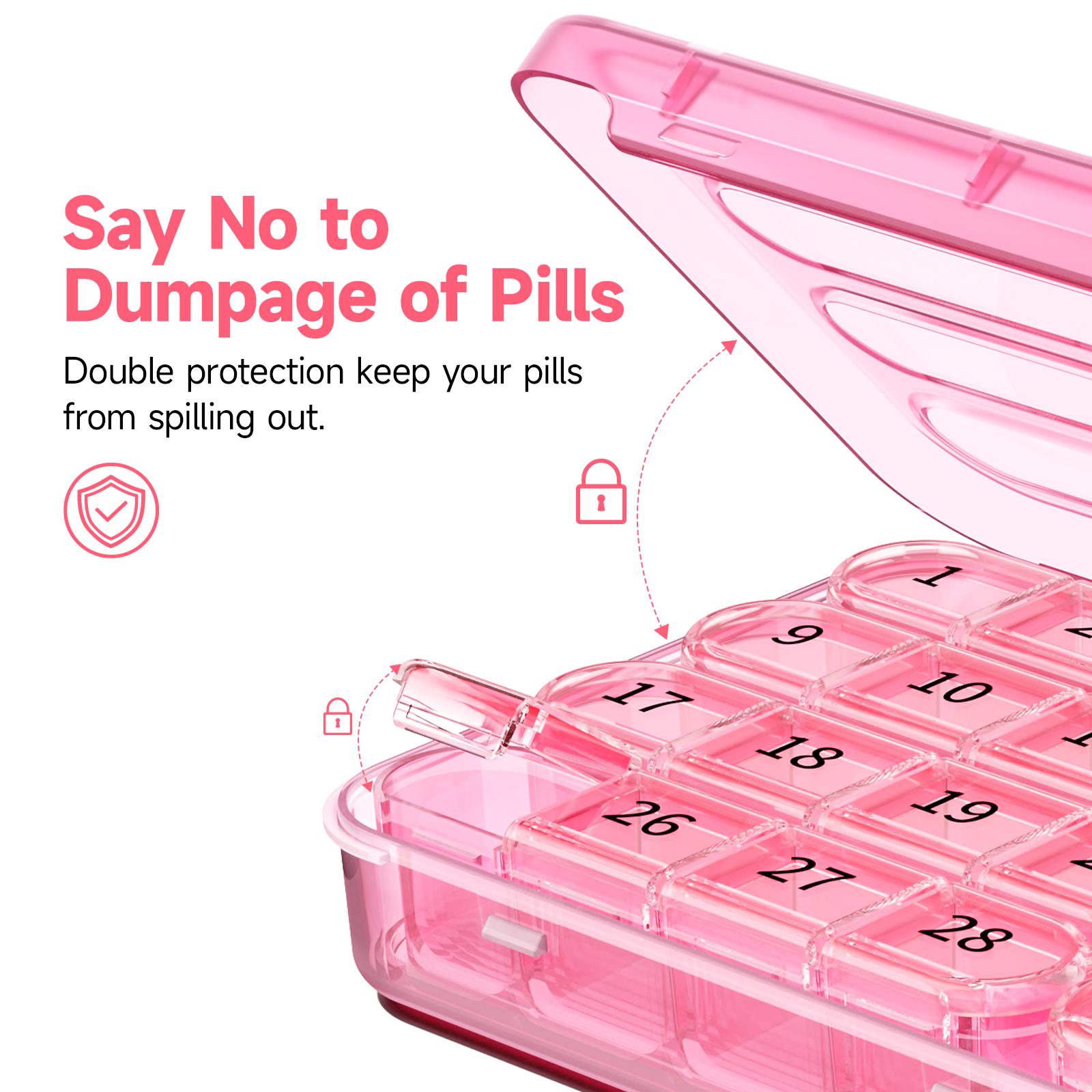 Zoksi Monthly Pill Organizer 1 Time a Day, 30 Day Pill Box Organizer Once a Day, One Month Large Pill Case for Travel, 31 Day Daily Medcine Container for Vitamins, Supplement & Medication