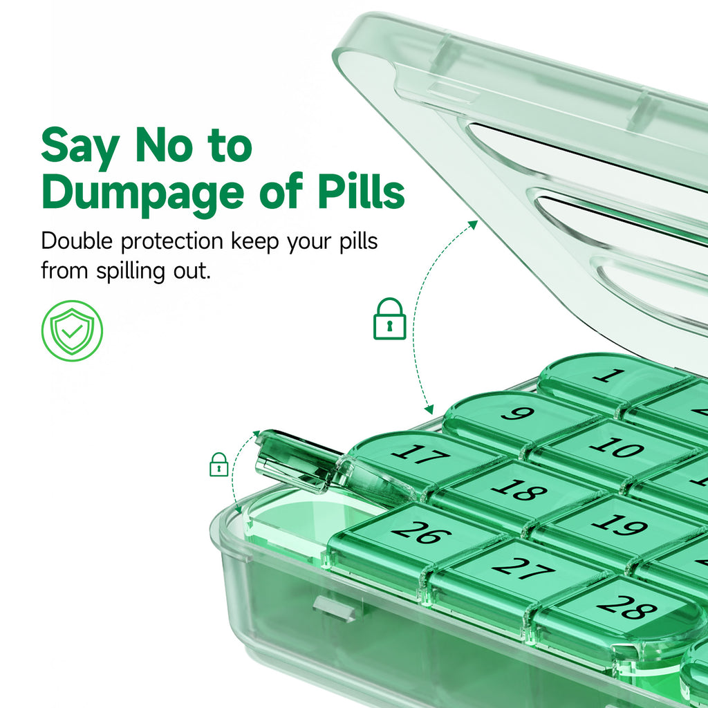 Zoksi Monthly Pill Organizer 1 Time a Day, 30 Day Pill Box Organizer Once a Day, One Month Large Pill Case for Travel, 31 Day Daily Medcine Container for Vitamins, Supplement & Medication