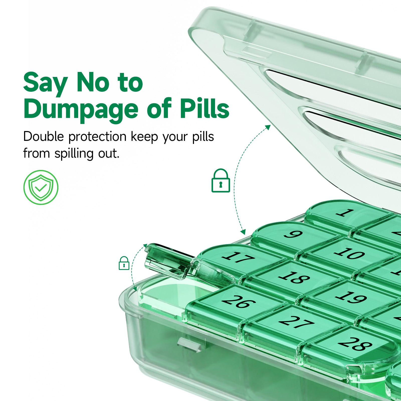 Zoksi Monthly Pill Organizer 1 Time a Day, 30 Day Pill Box Organizer Once a Day, One Month Large Pill Case for Travel, 31 Day Daily Medcine Container for Vitamins, Supplement & Medication