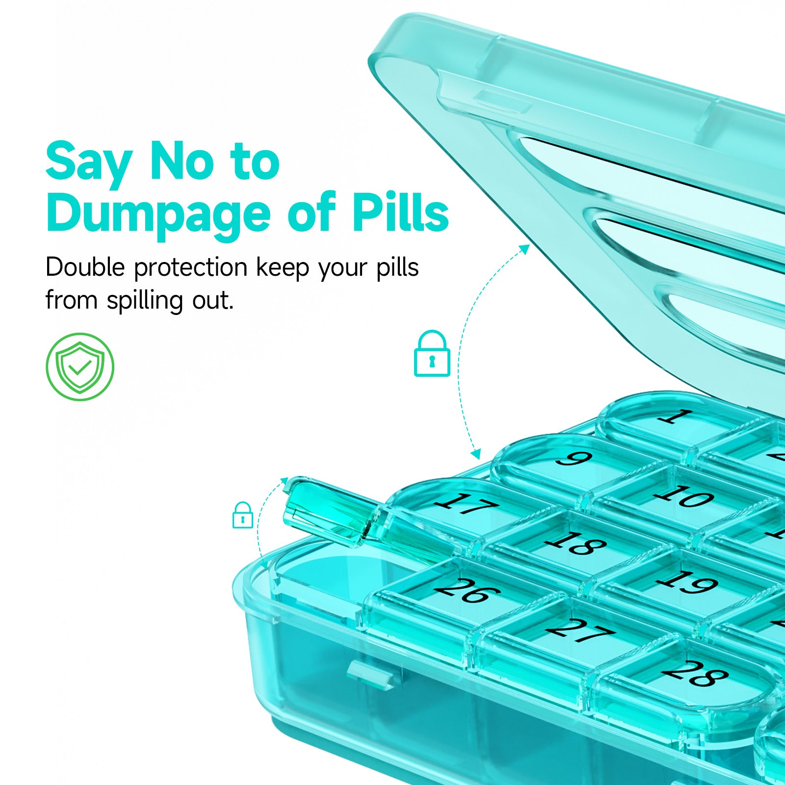 Zoksi Monthly Pill Organizer 1 Time a Day, 30 Day Pill Box Organizer Once a Day, One Month Large Pill Case for Travel, 31 Day Daily Medcine Container for Vitamins, Supplement & Medication