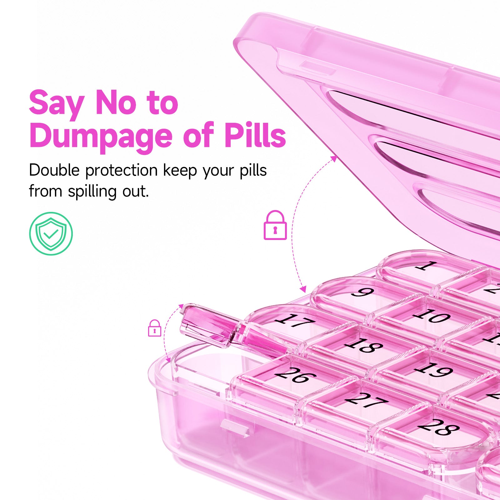 Zoksi Monthly Pill Organizer 1 Time a Day, 30 Day Pill Box Organizer Once a Day, One Month Large Pill Case for Travel, 31 Day Daily Medcine Container for Vitamins, Supplement & Medication