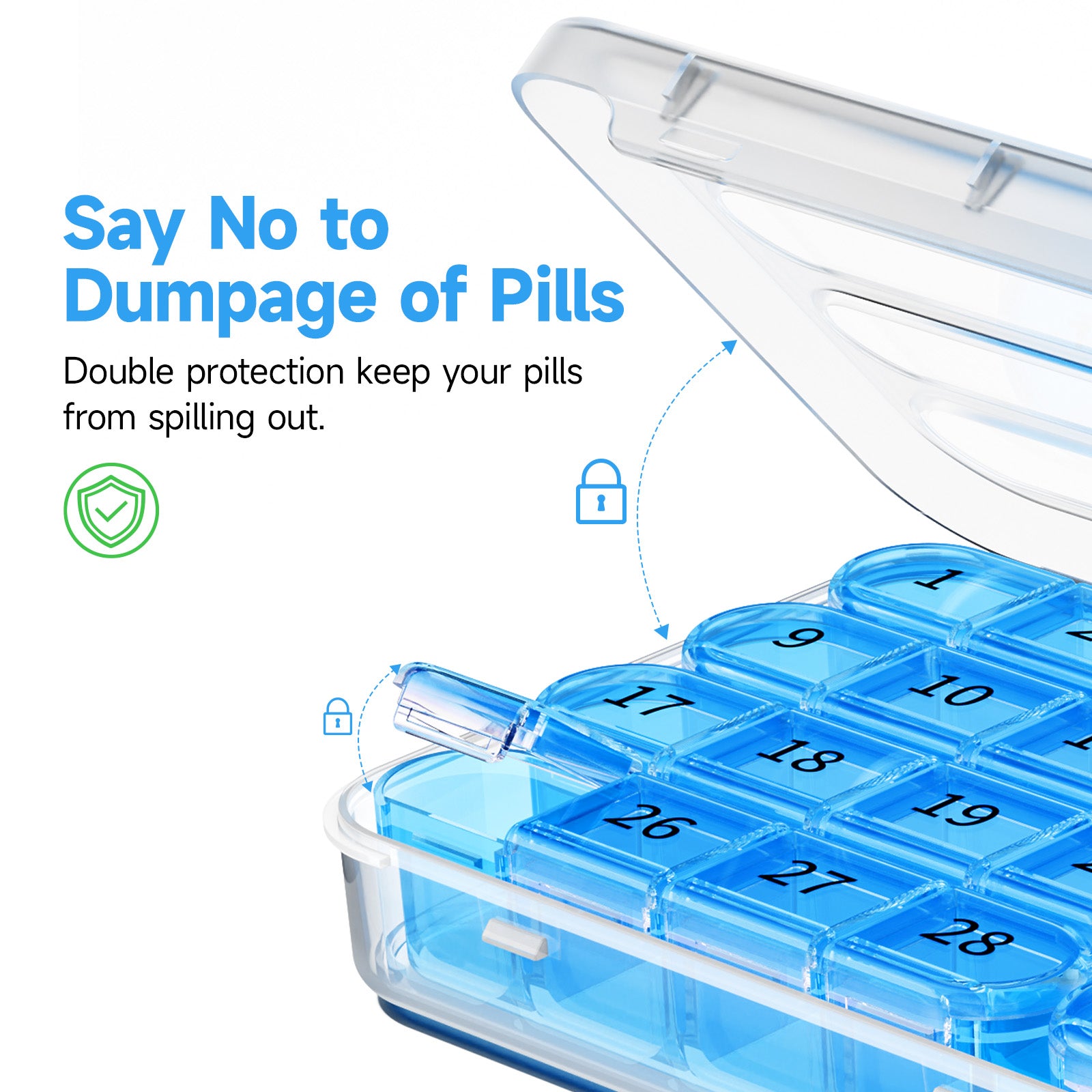 Zoksi Monthly Pill Organizer 1 Time a Day, 30 Day Pill Box Organizer Once a Day, One Month Large Pill Case for Travel, 31 Day Daily Medcine Container for Vitamins, Supplement & Medication