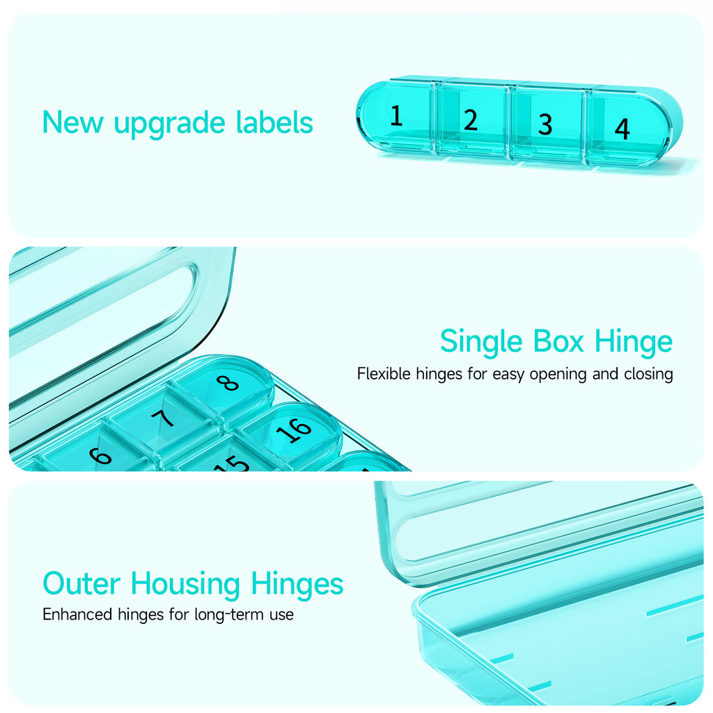 Zoksi Monthly Pill Organizer 1 Time a Day, 30 Day Pill Box Organizer Once a Day, One Month Large Pill Case for Travel, 31 Day Daily Medcine Container for Vitamins, Supplement & Medication