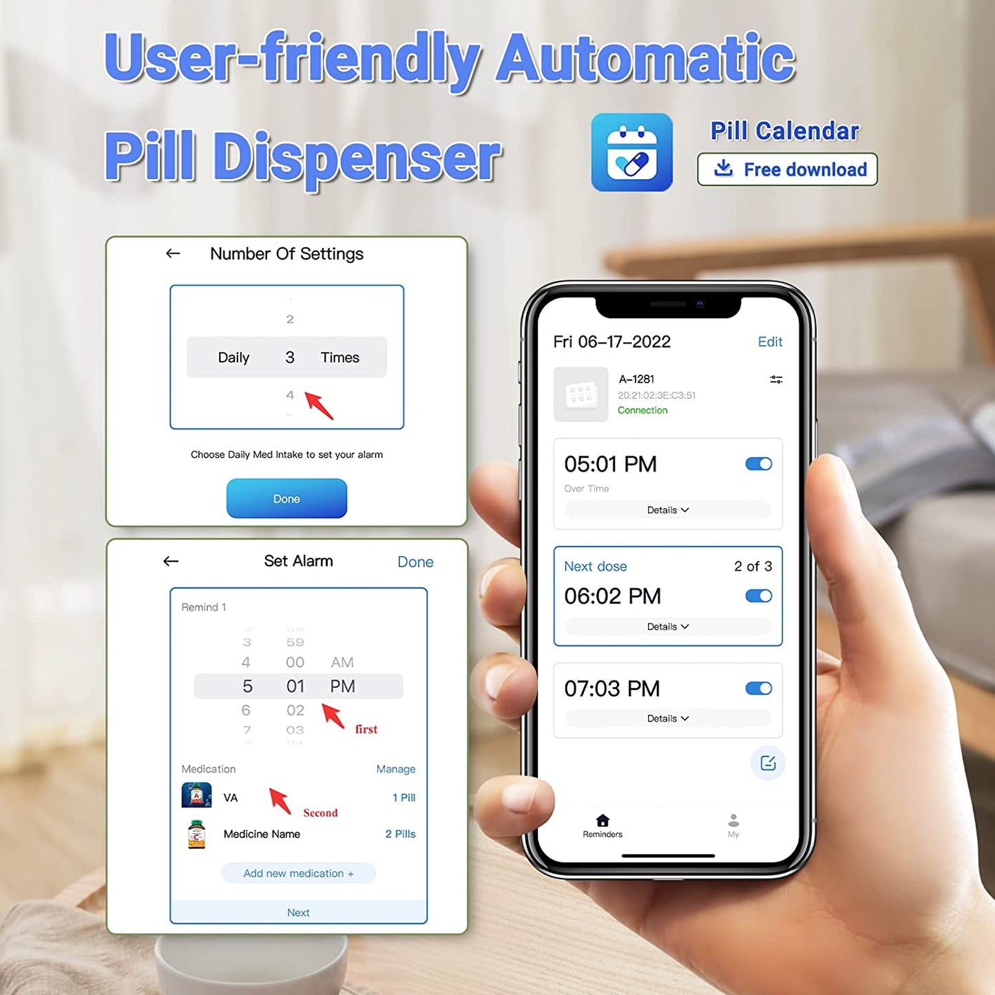 Bluetooth Automatic Pill Dispenser Machine