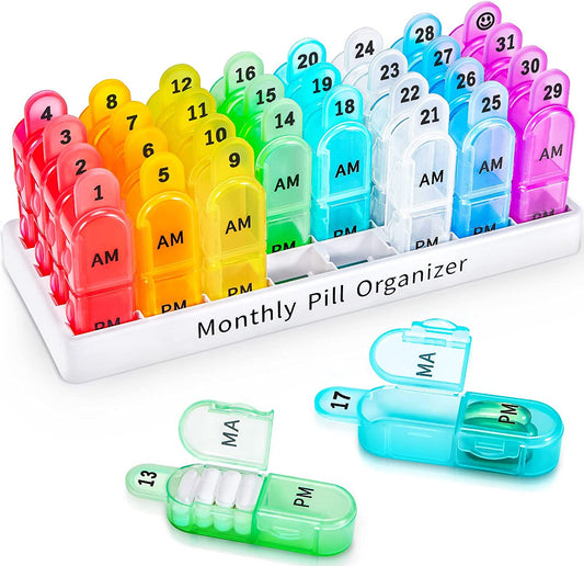 Monthly Pill Organizer 2 Times a Day
