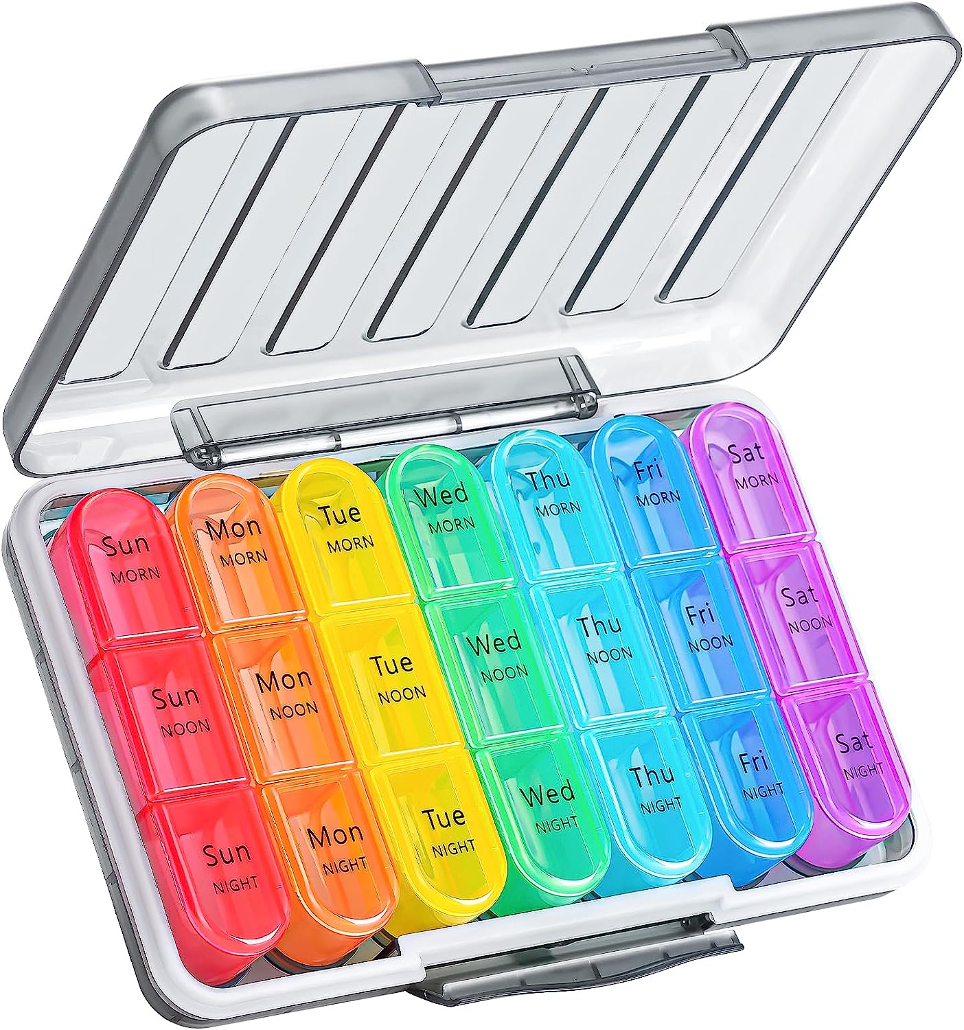 Weekly Pill Organizer 21 Compartments